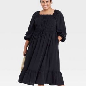 NWT Ava and Viv black ballon sleeve dress for women size 3x